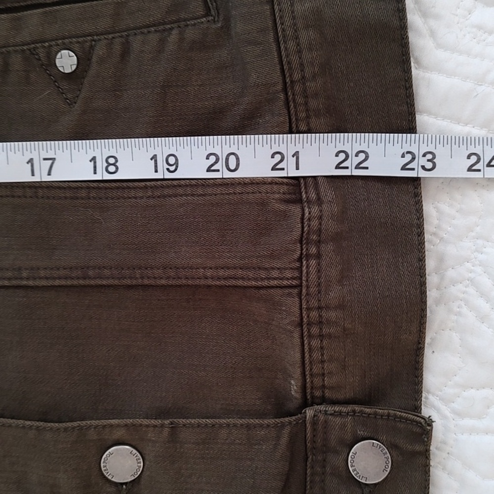 Liverpool Woman's Classic Jean Jacket  Olive Green/Army Green/ Size M - Picture 13 of 13